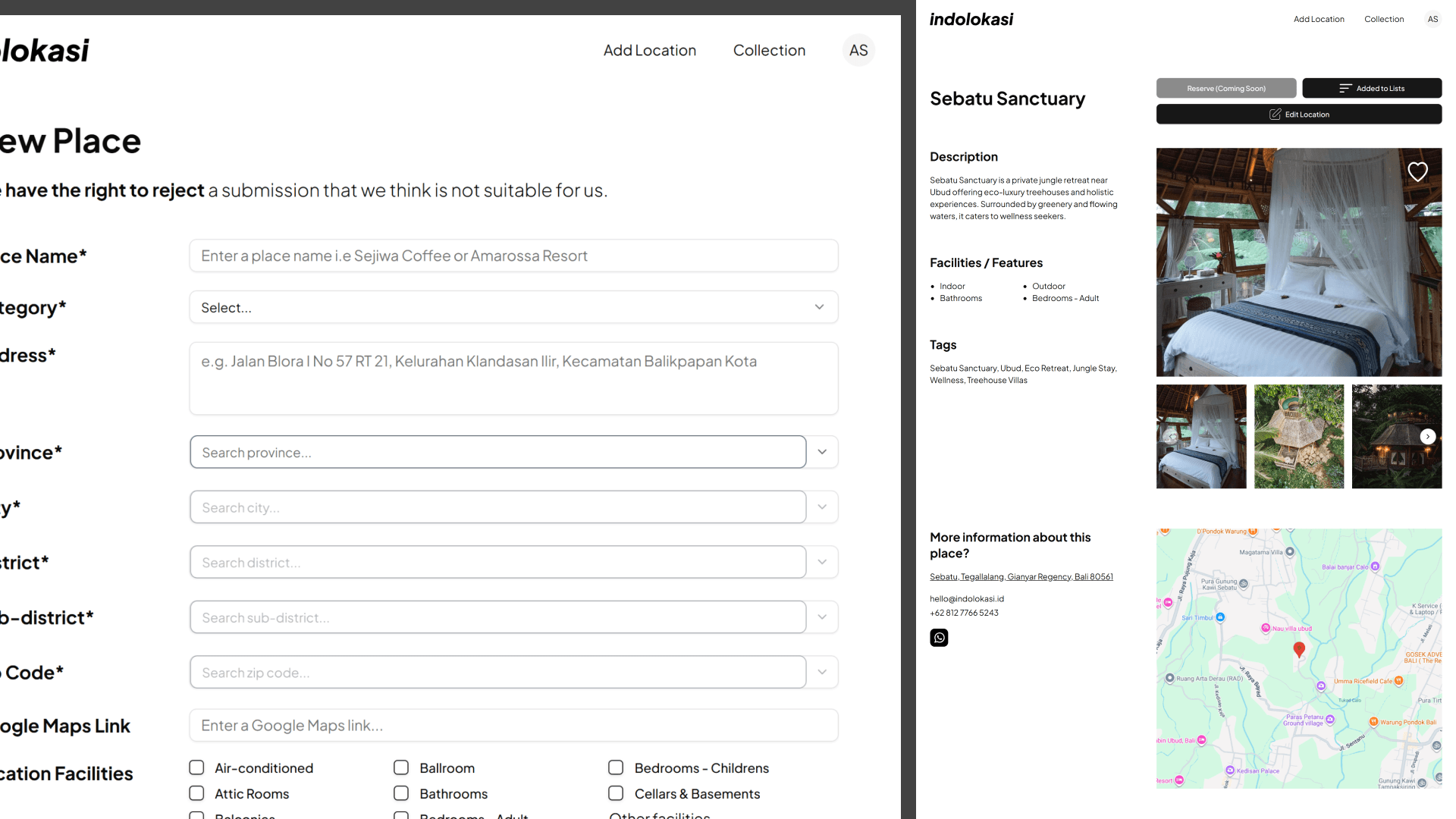 Indolocation Dashboard and PDF Report Export Features