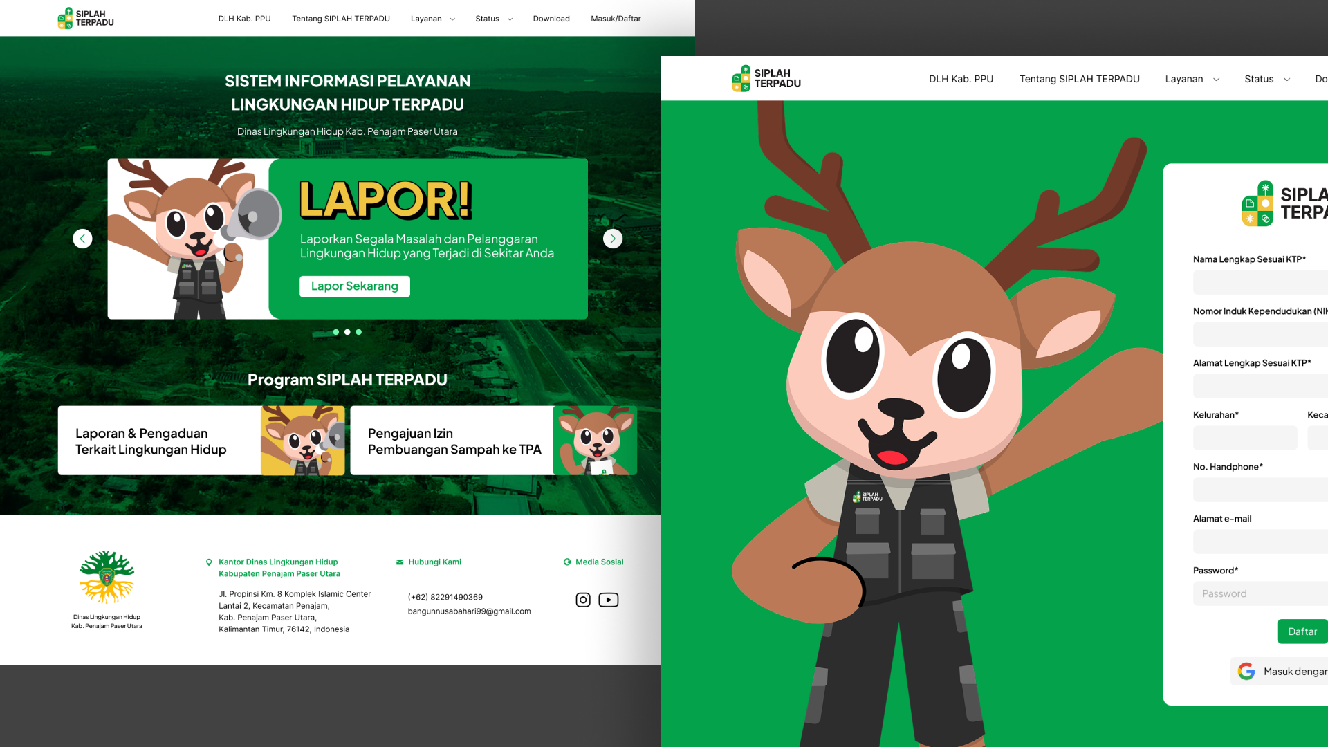 DLH Siplah Terpadu Landing Page Overview